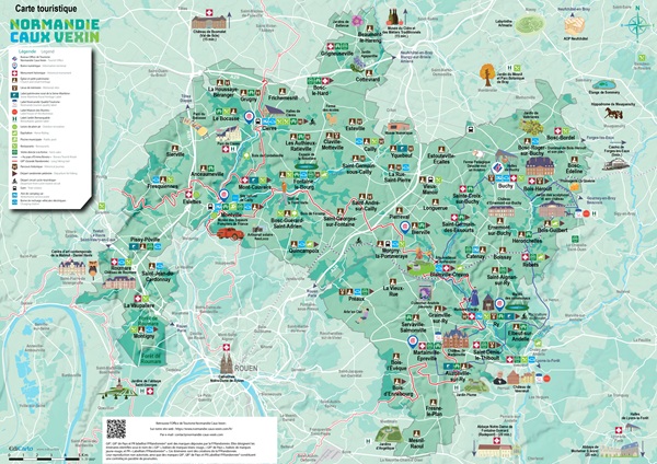 Carte touristique Normandie Caux Vexin - Tourist map
