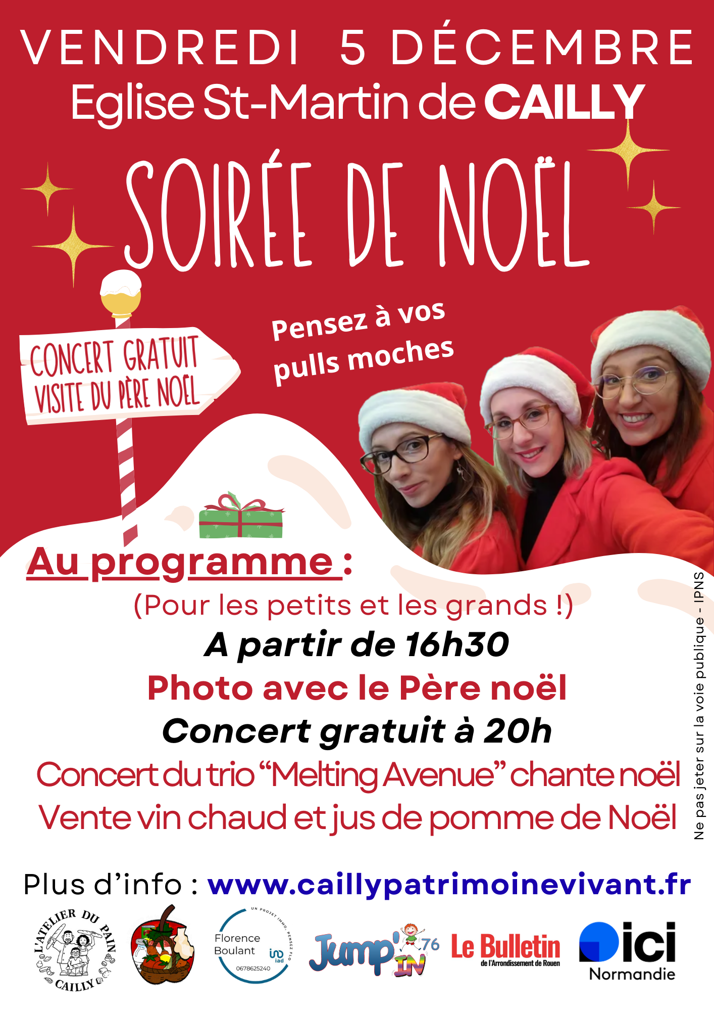 Le Trio Melting Avenue chante Noël - Eglise Saint-Martin du Cailly 