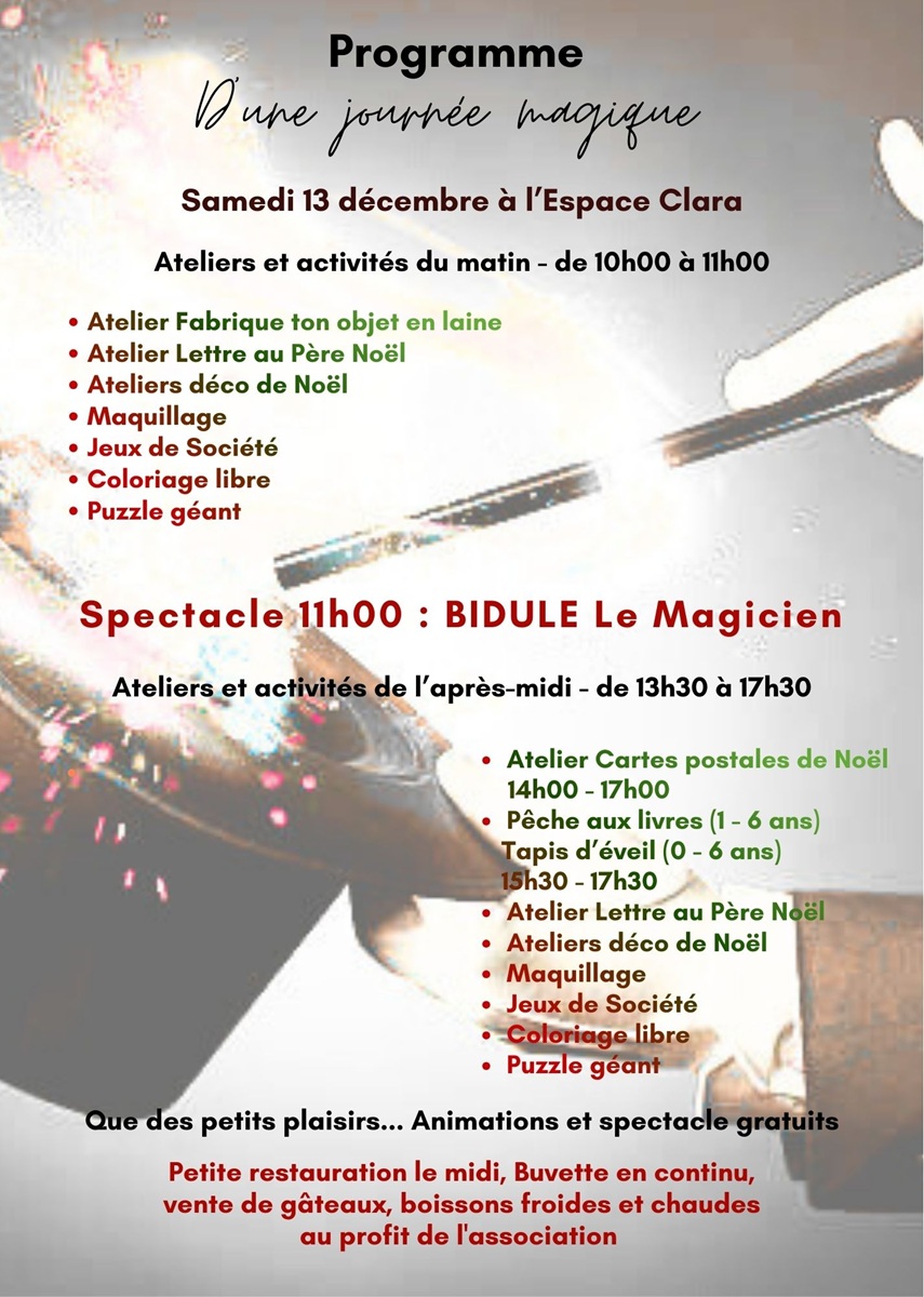 Ateliers "Une Journée magique" à Clères