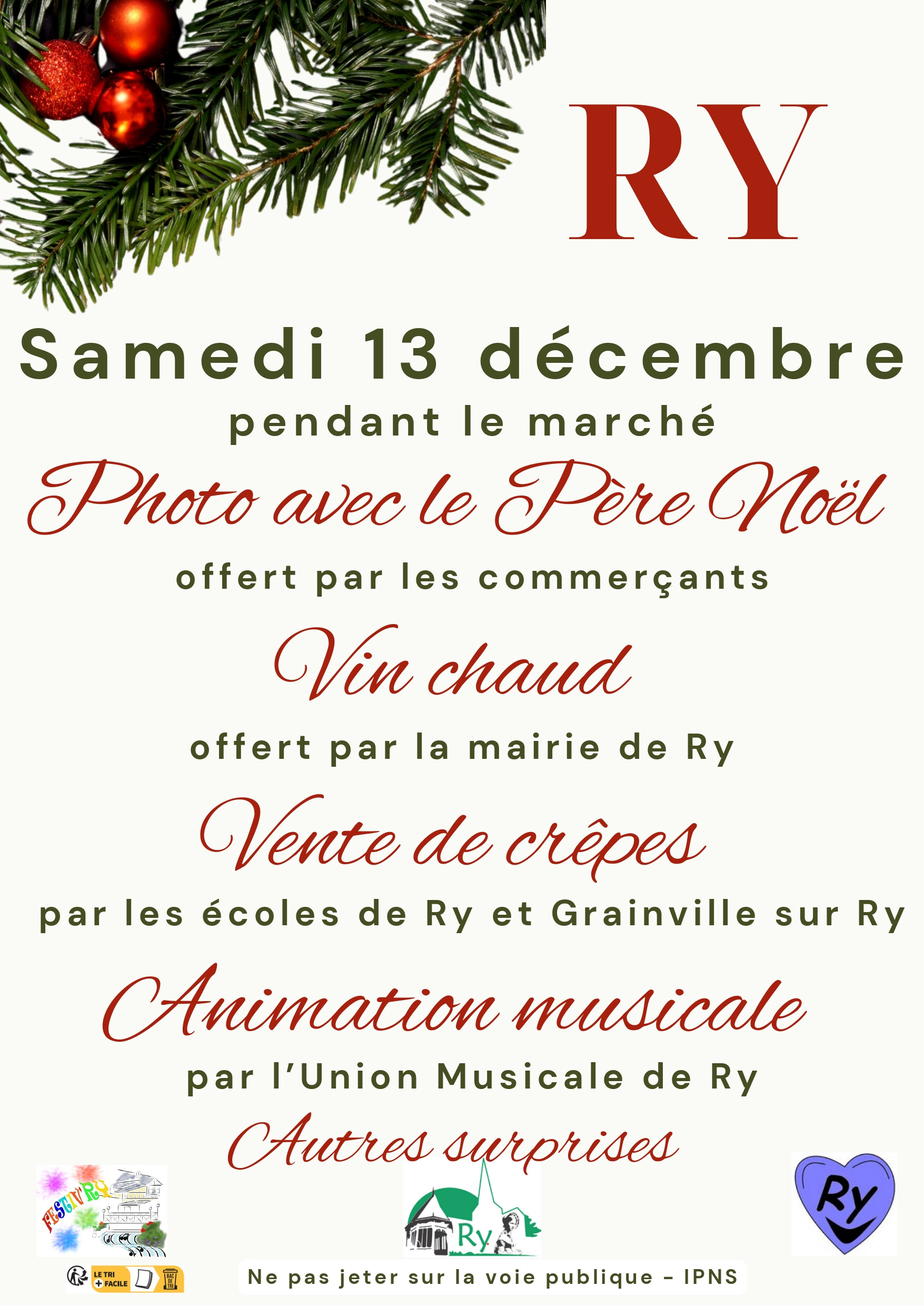 Evénements surprises de Noël du marché de Ry 
