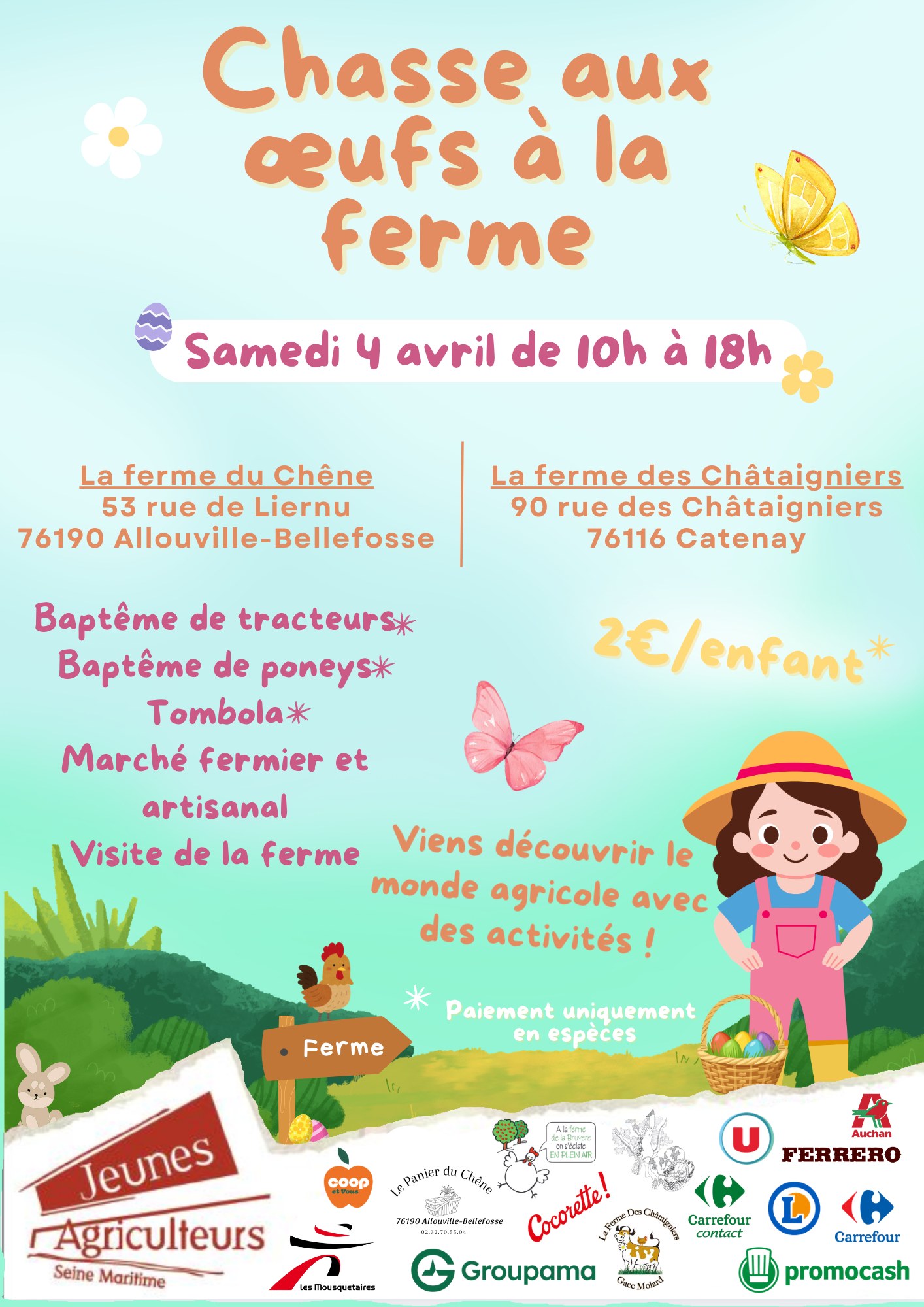 Chasse aux oeufs à la ferme