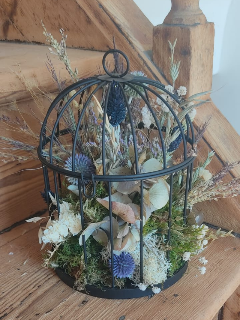 Atelier cage fleurie
