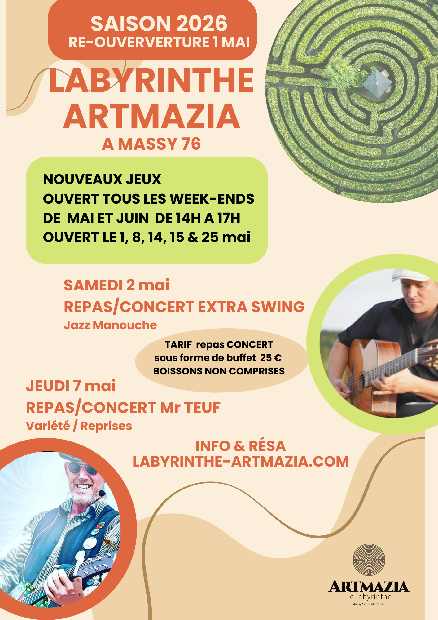 Ré-ouverture du labyrinthe et concerts en mai
