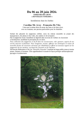 Dentelles Nomades au Jardin