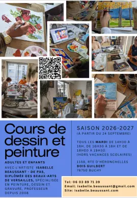 Cours de dessin et peinture avec Isabelle Beaussant
