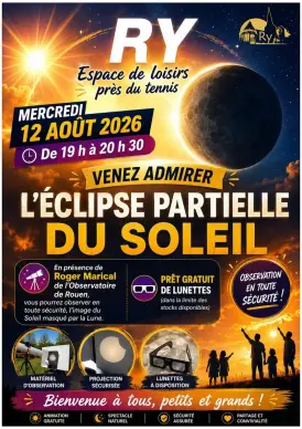 Eclipse solaire partielle à Ry